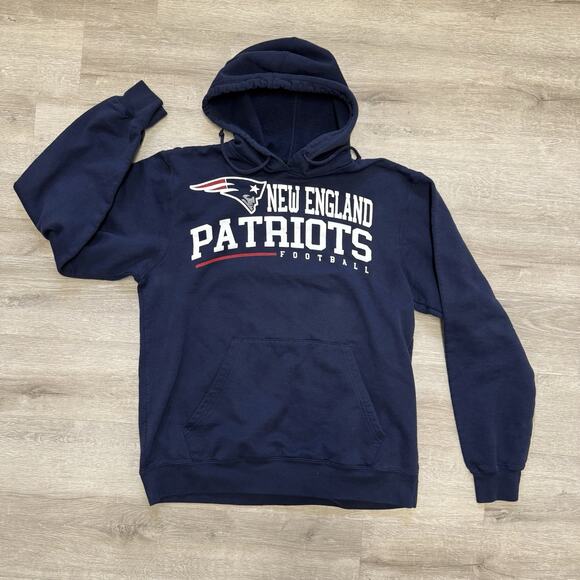 VTG Reebok Sweatshirt NFL New England Patriots Hoodie Mens Medium - Picture 1 of 4